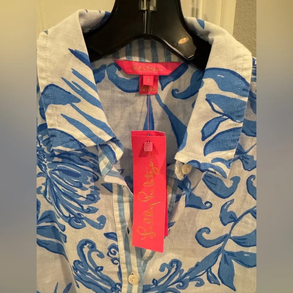NWT Lilly Pulitzer Linen Top Sz Small - Picture 3 of 15